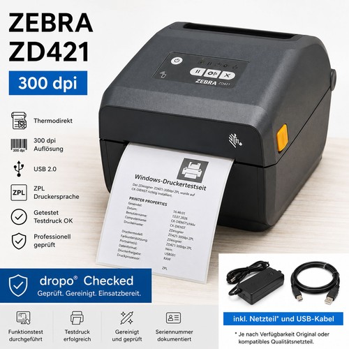 Zebra zd421 300dpi usb - zebra,